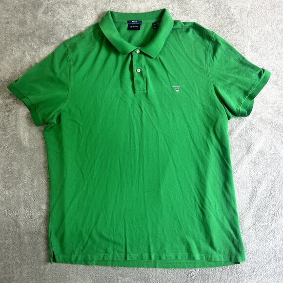 Gant Polo Shirt Mens 4XL Kelly Green Short Sleeve Preppy Golf - Picture 1 of 9